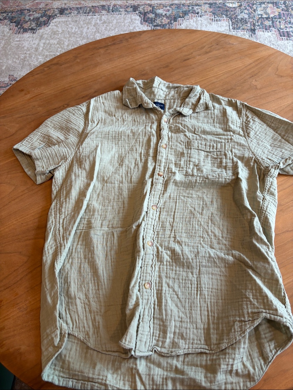 J. Crew Casual Short-Sleeve Button-Down Shirt in Sage